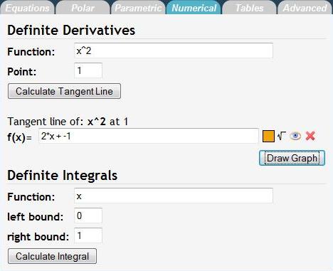 Numerical Derivative Example Input